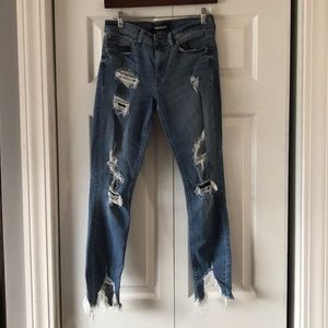 Express deconstructed ankle leggings